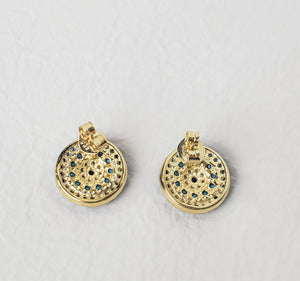 Gold Plated Evil Eye Pave Studs
