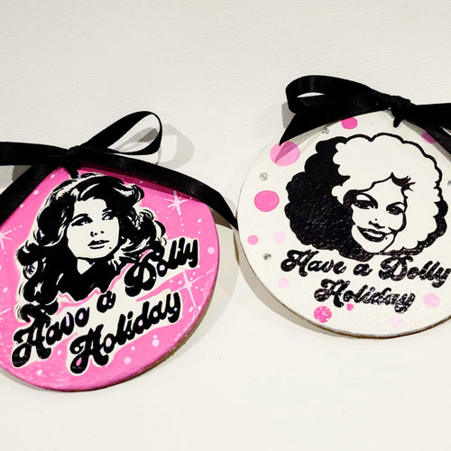 Dolly Parton Hand-Painted Leather Ornament