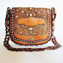 Load image into Gallery viewer, Stunning Miss Tony Lama Vintage Hand Tooled Genuine Leather Purse *Rare*