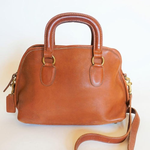 Unisex Vintage COACH Baxter Bag British Tan Leather Work Satchel / Doctor Bag *RARE*