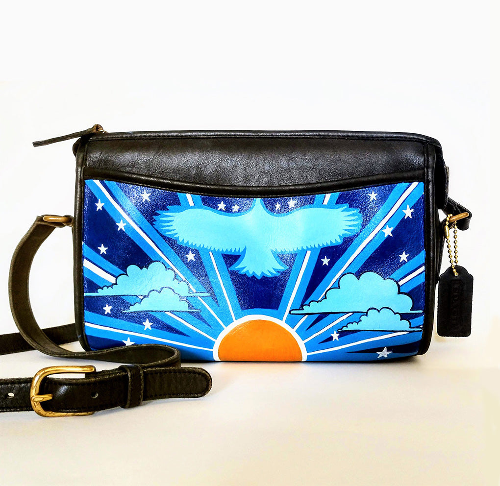 coach travel crossbody bag COACH Vintage Hand-Painted Retro Americana Crossbody Purse – Vera Vixeness