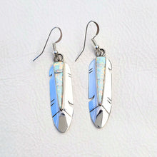 Load image into Gallery viewer, Opal Sterling Silver Zuni Feather