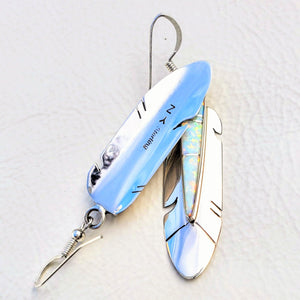 Opal Sterling Silver Zuni Feather