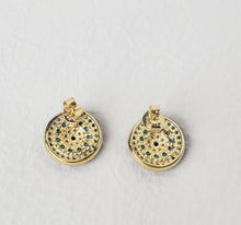 Load image into Gallery viewer, Gold Plated Evil Eye Pave Studs