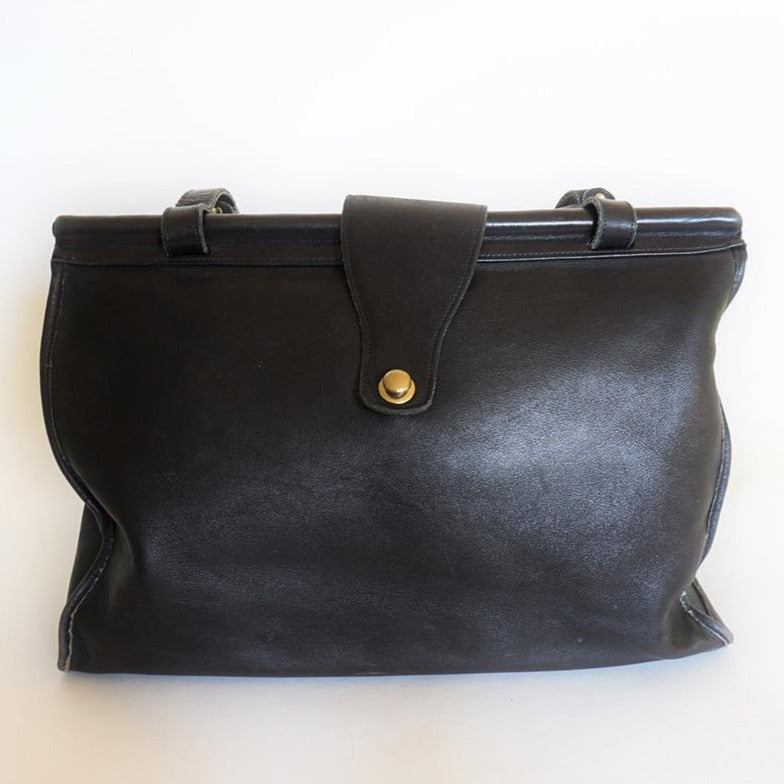 Vintage Bonnie Cashin Black Leather Handbag