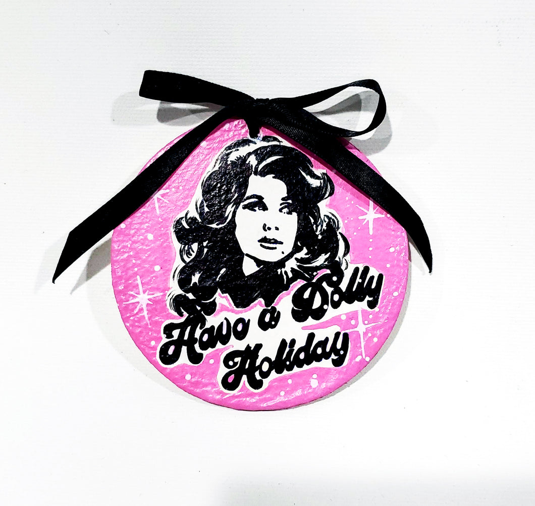 Dolly Parton Hand-Painted Leather Ornament
