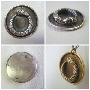 Ouroboros I Rosary Style Medallion Necklace